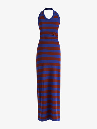 Proenza Schouler Still life image of Frann Dress in Cotton Stripe in Sapphire Multi