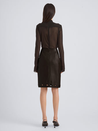 Proenza Schouler Back On Model Image of NESSA SKIRT IN NAPPA in Black