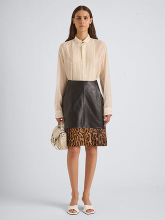 Proenza Schouler Front on model image of ELEANOR TOP IN STRETCH GEORGETTE in White