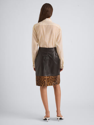 Proenza Schouler Back on model image of ELEANOR TOP IN STRETCH GEORGETTE in White