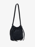 Side image of Nylon Drawstring Pouch in BLACK