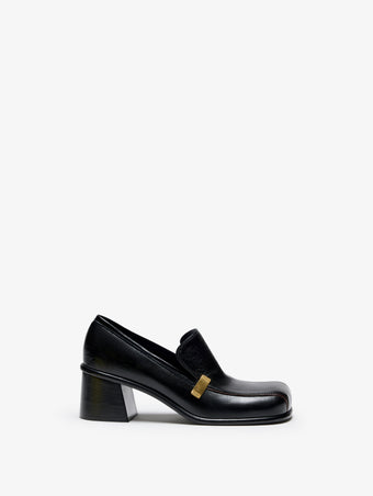 Proenza Schouler Front Still Life Image of Esme Loafer in Nappa Latex in Black