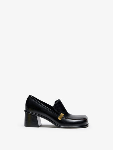 Proenza Schouler Front Still Life Image of Esme Loafer in Nappa Latex in Black