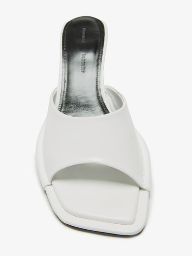 Proenza Schouler Detail Still life Image of Harlow 60 Mule in Brushed Calf in White