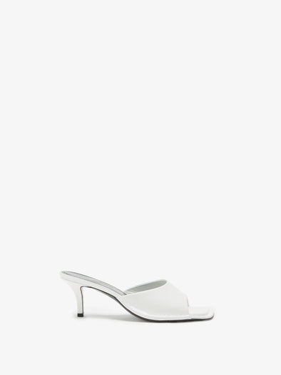 Proenza Schouler Front Still life Image of Harlow 60 Mule in Brushed Calf in White