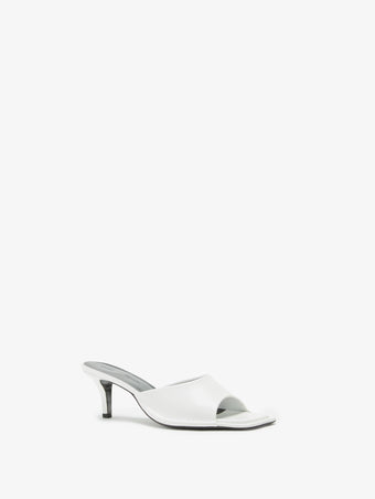 Proenza Schouler Side Still life Image of Harlow 60 Mule in Brushed Calf in White