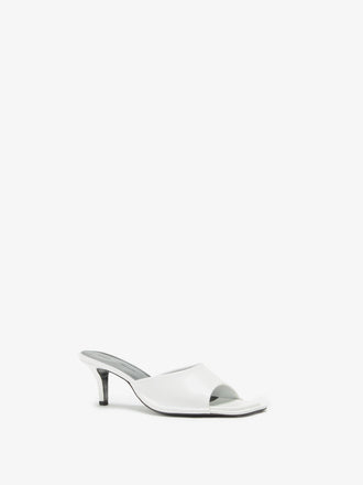 Proenza Schouler Side Still life Image of Harlow 60 Mule in Brushed Calf in White