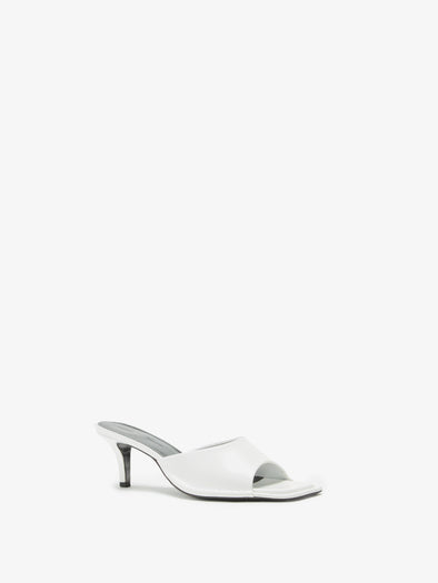 Proenza Schouler Side Still life Image of Harlow 60 Mule in Brushed Calf in White