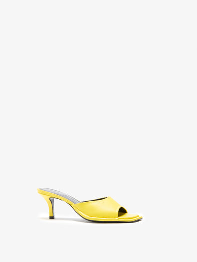 Proenza Schouler Side Still Life Image of Harlow 60 Mule in Nappa in Yellow