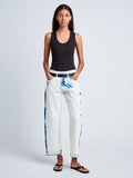 Proenza Schouler front image of model wearing Cropped Ellsworth in bleach out