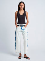 Proenza Schouler front image of model wearing Cropped Ellsworth in bleach out