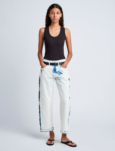 Proenza Schouler front image of model wearing Cropped Ellsworth in bleach out