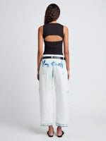Proenza Schouler back image of model wearing Cropped Ellsworth in bleach out
