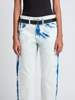 Proenza Schouler detail image of model wearing Cropped Ellsworth in bleach out