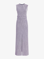 Proenza Schouler Still Life Image of Selene Dress in Static Suiting in Aubergine/White