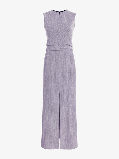 Proenza Schouler Still Life Image of Selene Dress in Static Suiting in Aubergine/White