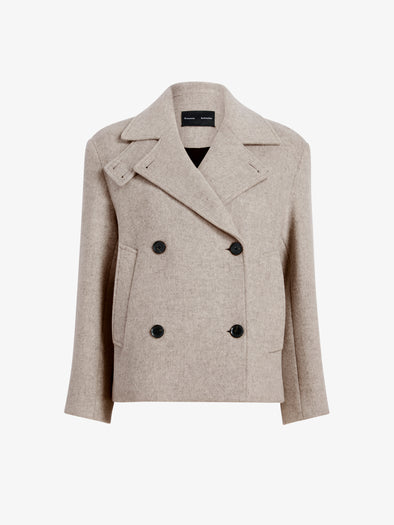 Proenza Schouler Still Life Image of Nola Jacket in Brushed Wool Cashmere in Light Grey Melange