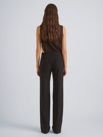 Proenza Schouler Back on Model Image of ORA PANT IN BI-STRETCH LIGHT WOOL in Black