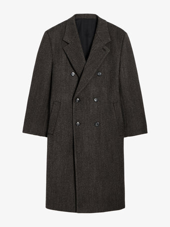 Proenza Schouler Still Life image of Orlando Coat in Wool in Charcoal Herringbone