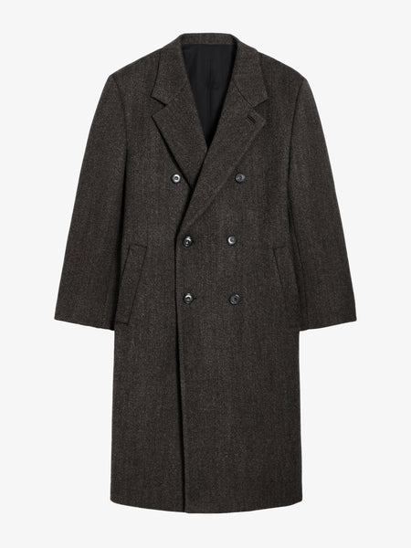 Proenza Schouler Mens Orlando Coat in Wool - Charcoal Herringbone