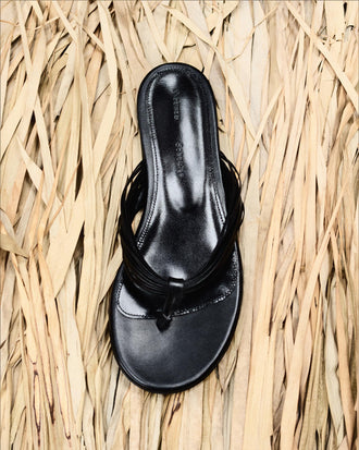 Aerial view of Cable Thong Sandals in Black