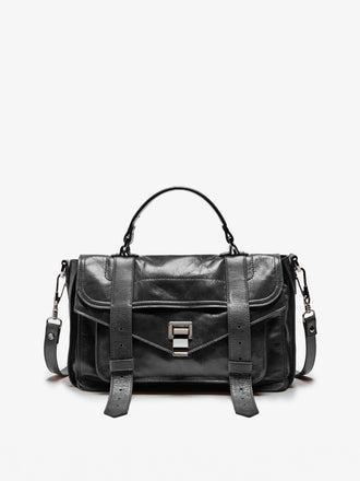 Proenza Schouler Front Still Life Image of PS1 Medium Bag in Black
