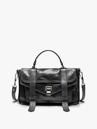 Proenza Schouler Front Still Life Image of PS1 Medium Bag in Black