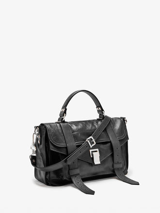 Proenza Schouler Side Still Life Image of PS1 Medium Bag in Black