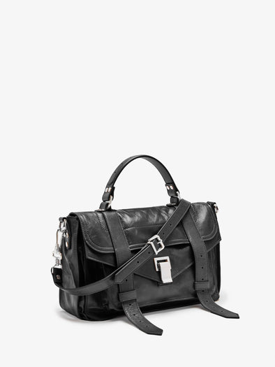 Proenza Schouler Side Still Life Image of PS1 Medium Bag in Black