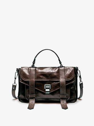 Proenza Schouler Front Still Life Image of PS1 Medium Bag in T.Moro