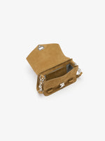 Proenza Schouler interior image of PS1 Mini Crossbody Bag in Nubuck Calf in tobacco