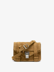 Proenza Schouler front image of PS1 Mini Crossbody Bag in Nubuck Calf in tobacco