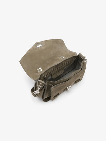 Proenza Schouler interior image of PS1 Tiny Bag in Nubuck Calf in slate