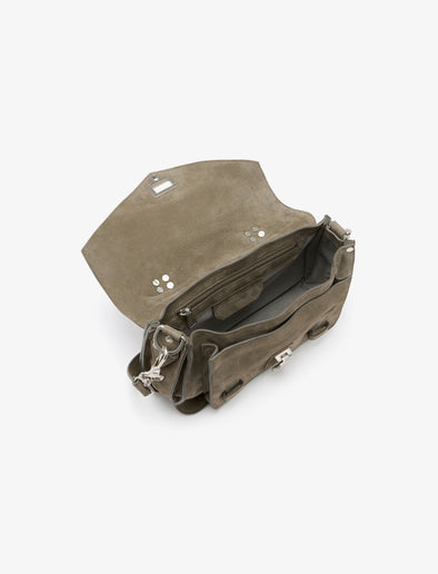 Proenza Schouler interior image of PS1 Tiny Bag in Nubuck Calf in slate