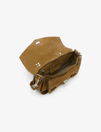 Proenza Schouler interior image of PS1 Tiny Bag in Nubuck Calf in tobacco