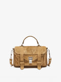 Proenza Schouler Front Still Life Image of PS1 Tiny Bag in Soft Suede in Hazel