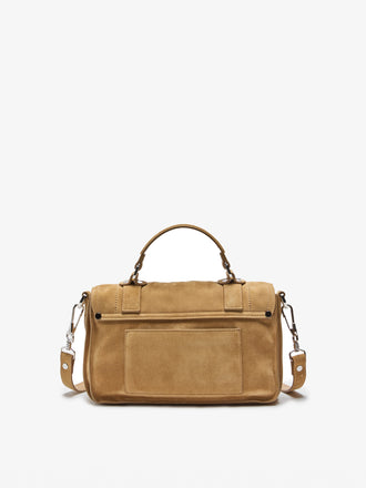Proenza Schouler Back Still Life Image of PS1 Tiny Bag in Soft Suede in Hazel