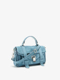 Proenza Schouler Side Still Life Image of PS1 Tiny Bag in Soft Suede in Sky