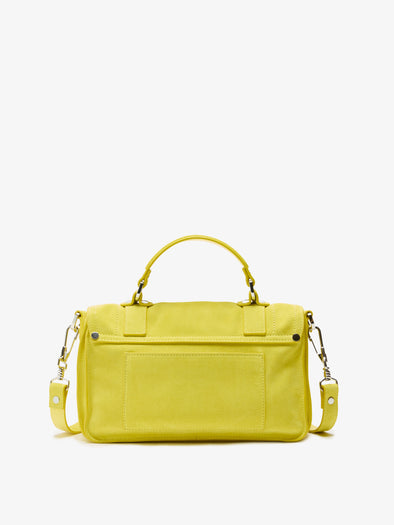 Proenza Schouler Back image of PS1 Tiny Bag in Soft Suede in Yellow 