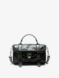 Proenza Schouler Front Still Life Image of PS1 Tiny Bag in Black