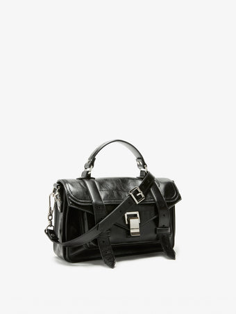 Proenza Schouler Side Still Life Image of PS1 Tiny Bag in Black