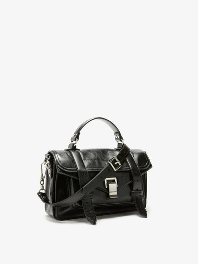Proenza Schouler Side Still Life Image of PS1 Tiny Bag in Black