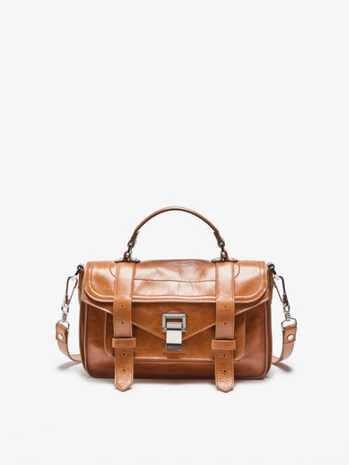 Proenza Schouler Front Still Life Image of PS1 Tiny Bag in Cuoio