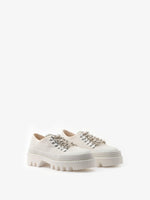 Proenza Schouler front 3/4 image of Fabri Lugsole Shoe in natural