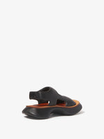 Proenza Schouler Back 3/4 image of Leather Rec Sandals in black
