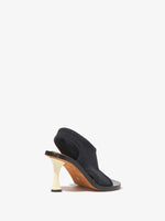 Back 3/4 image of Stretch Ledge Sandals in BLACK