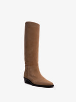 3/4 Front image of Bronco Knee High Boots in SAND