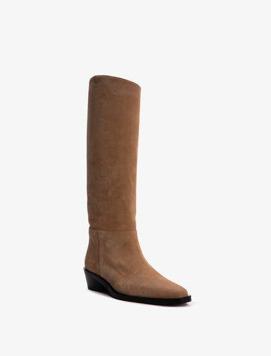 3/4 Front image of Bronco Knee High Boots in SAND