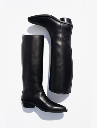 Proenza Schouler aerial image of pai of Bronco Knee High Boots in black