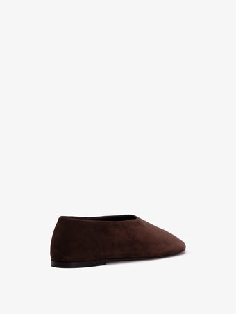 Proenza Schouler back 3/4 image of Glove Slippers in espresso